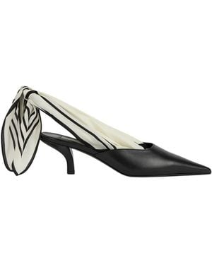 TOTEME Scarf Nappa Slingbacks Black/ecru