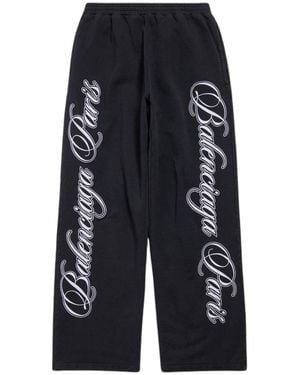 Balenciaga Logo-printed Track Trousers - Blue
