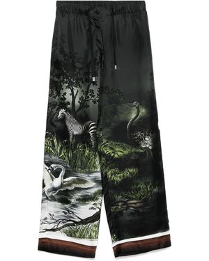 The Attico Printed Trousers - Black