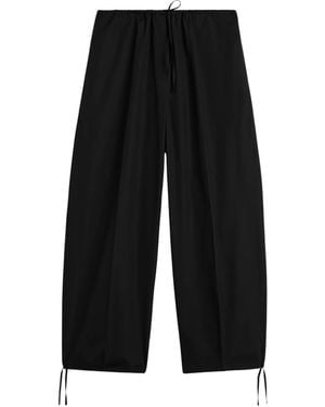 TOTEME Drawstring Cotton Pants Black