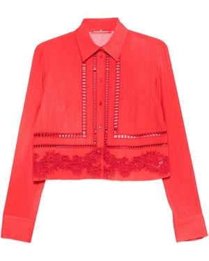 Ermanno Scervino Lace-insert Shirt - Red