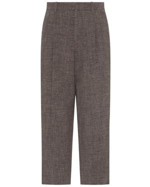 The Row Silas Pant In Silk, Linen, And Virgin Wool - Gray