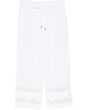 Ermanno Scervino Lace-trim Cropped Pants - White