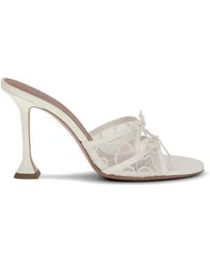 AMINA MUADDI Eleonora Lace-detail Sandals - White