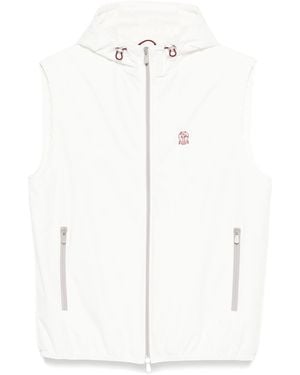 Brunello Cucinelli Hooded Waistcoat - White