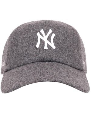 SPORTY&RICH Yankees Serif Wool Hat - Dark Grey/white