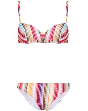 Missoni Striped Balconette Bikini - Red