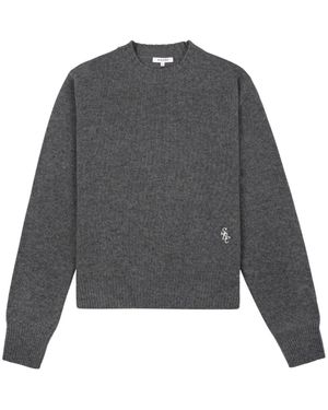 SPORTY&RICH Src Cashmere Jumper - Cool Gray/white - Grey