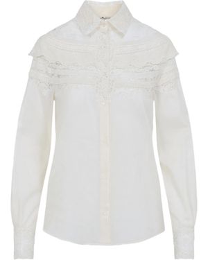 Ermanno Scervino Lace-detail Buttoned Shirt - White