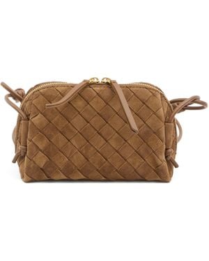 Bottega Veneta Mini Intrecciato Knotted Leather Shoulder Bag - Brown