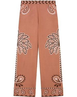 Alanui Wild Wonder Foulard Palazzo Trousers - Blue