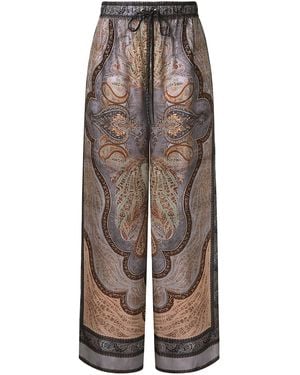 Zimmermann "Wanderlust" Relaxed Pant - Brown