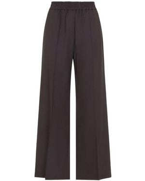 Brunello Cucinelli Elasticated-waist Pressed-crease Trousers - Brown