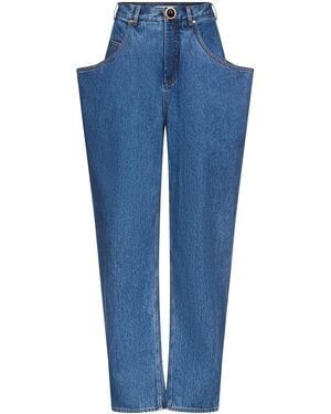 Area Flared-pocket Jeans - Blue