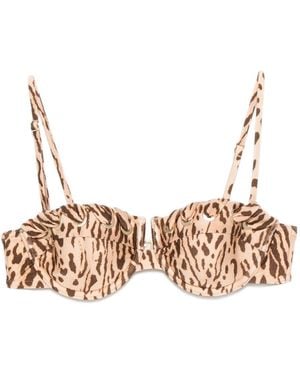 Zimmermann Leopard-print Bikini Top - Natural