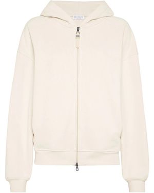 Brunello Cucinelli Zipped Hoodie - Natural