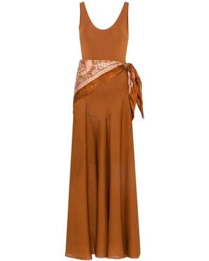 Zimmermann Scarf-detail Sleeveless Dress - Brown