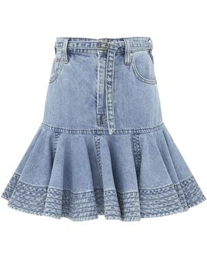 Zimmermann Indra Denim Mini Skirt - Blue