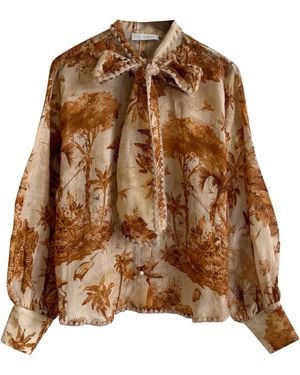 Zimmermann Safari Print Blouse - Brown