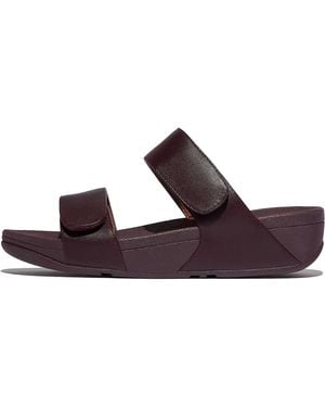 Fitflop Women Lulu Adjustable Leather Slides - Brown