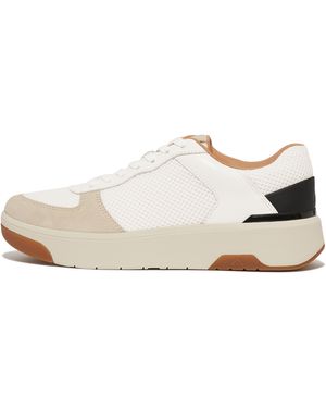 Fitflop Women Rally Evo Leather/mesh/suede Trainers Leather Mesh Suede - White