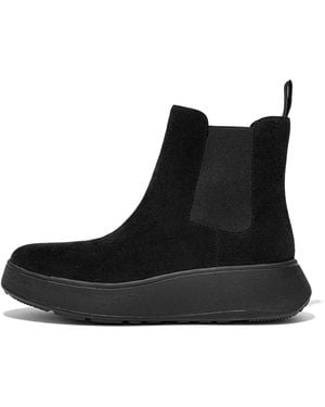 Fitflop F-Mode Suede Flatform Chelsea Boots - Black