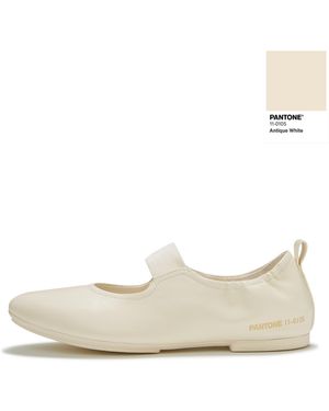 Fitflop Delicato X Pantone Poise Leather Mary-Janes, Antique, Size: Uk - White