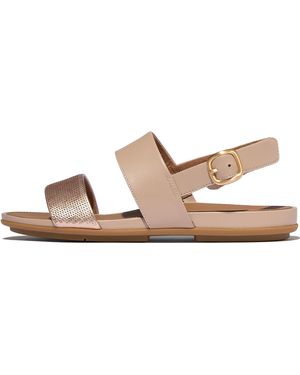 Fitflop Women Gracie Sequin Leather Back-strap Sandals Leather Sequin - Natural