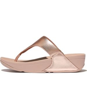 Fitflop Lulu Leather Toe-Post Sandals, Rose, Size: Uk - Brown