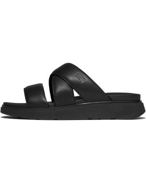 Fitflop Gen-Ff Leather Strappy Slides - Black