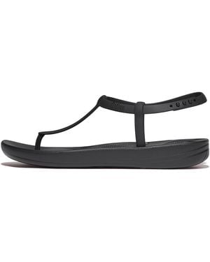 Fitflop Iqushion Splash T-Bar Sandals Rubber (Tpu) - Black