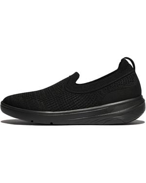 Fitflop Super-Q Knit Slip-Ons Webbing Polyester/Microfibre - Black