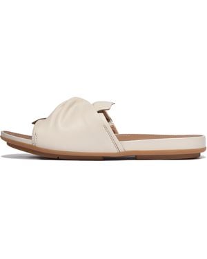Fitflop Gracie Soft-Twist Leather Slides, Markdown - Natural