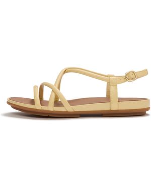 Fitflop Gracie Leather Strappy Back-Strap Sandals - Natural