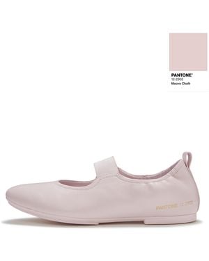 Fitflop Delicato X Pantone Poise Leather Mary-Janes, Mauve Chalk, Size: Uk - Pink