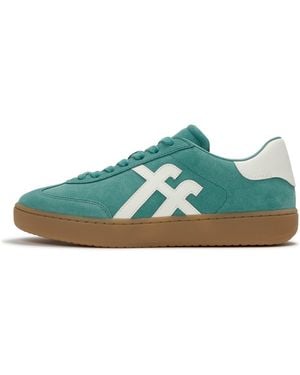 Fitflop The Dash T-Toe Suede Trainers Suede/Leather - Green