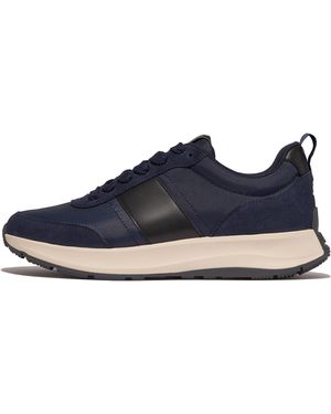 Fitflop F-Mode Flow Fabric/Suede/Leather Trainers Leather/Suede/Fabric Polyester - Blue