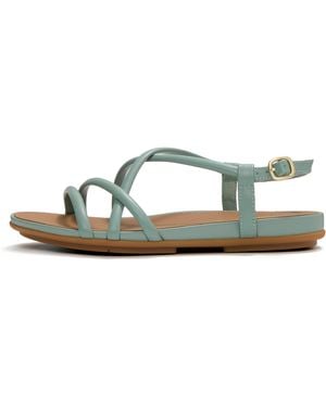 Fitflop Gracie Leather Strappy Back-Strap Sandals - Green