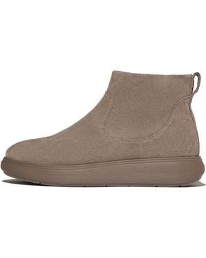 Fitflop Iq-Comff Suede Zip Bootie - Brown