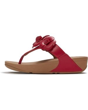 Fitflop Lulu Flower Toe-Post Sandals - Red
