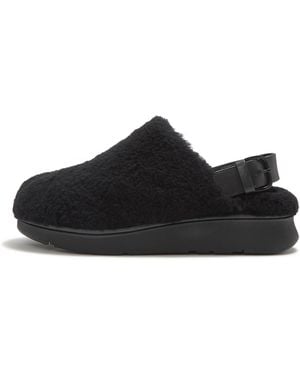 Fitflop Gen-Ff Shearling Back-Strap Mules Leather/Shearling, All, Size: Uk - Black