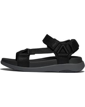 Fitflop F-mode Go Mens Adjustable Webbing Back-strap Sandals Polyester Webbing Nylon - Black