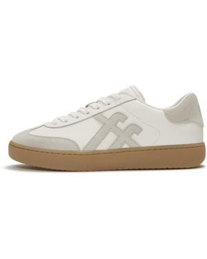 Fitflop The Dash T-Toe Leather/Suede Trainers Leather/Suede/Pu (Faux Leather) - White
