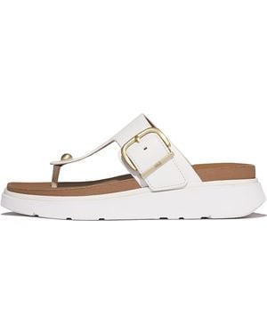 Fitflop Gen-Ff Buckle Leather Toe-Post Sandals - White