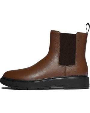 Fitflop Skandi Tumbled-Leather Chelsea Boots - Brown