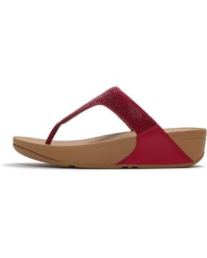 Fitflop Lulu Crystal-Embellished Toe-Post Sandals - Red