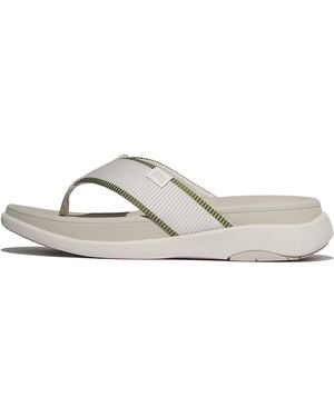 Fitflop F-mode Go Mens Water-resistant Webbing Toe-post Sandals Webbing Polyester - White
