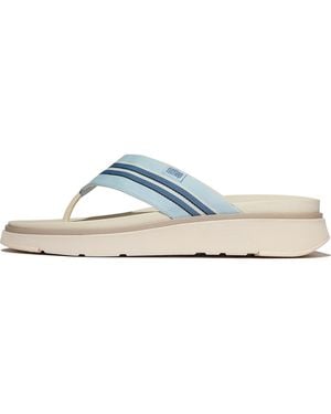 Fitflop Gen-Ff Stripy-Webbing Flip-Flops Leather/Poly - Blue