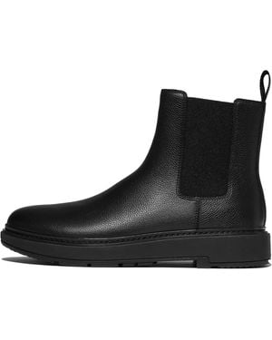 Fitflop Skandi Tumbled-Leather Chelsea Boots Leather/Poly - Black