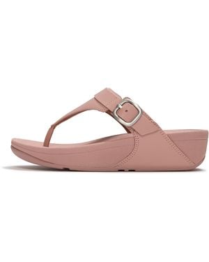 Fitflop Lulu Leather Toe-Post Sandals - Pink